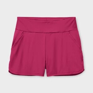 NEW Women's AKHG Lost Lake 3" Swim Shorts DULUTH, Red Plum SZ 16
